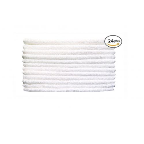  Linteum Textile Supply 13x13 in. Soft Cotton Premium Washcloths & Face Towels 24-Pack - White