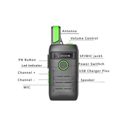  Lintom Walkie Talkie Two Way Radio UHF 16 Channels Two Way Radio Audlt (Pack of 2)