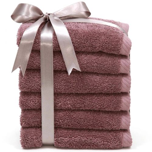  Linum Home Textiles Luxury Hotel & Spa 100% Turkish Cotton Soft Twist Washcloths - Set of 6