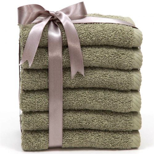  Linum Home Textiles Luxury Hotel & Spa 100% Turkish Cotton Soft Twist Washcloths - Set of 6