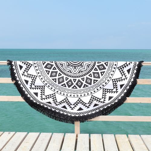  Linum Home Textiles Linum Home Kilim Round Pestemal Beach Towel