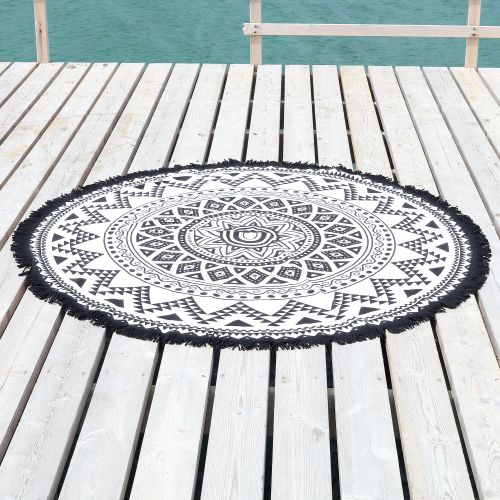  Linum Home Textiles Linum Home Kilim Round Pestemal Beach Towel