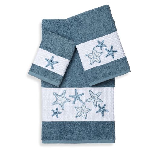  Linum Home Textiles LYDIA Embellished Bath Towels (Set of 3)
