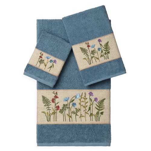  Linum Home Textiles SERENITY Embellished Bath Towels (Set of 3)