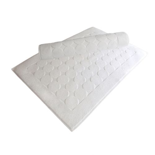  Linum Home Textiles Circle Design Bath Mat in White (Set of 2)