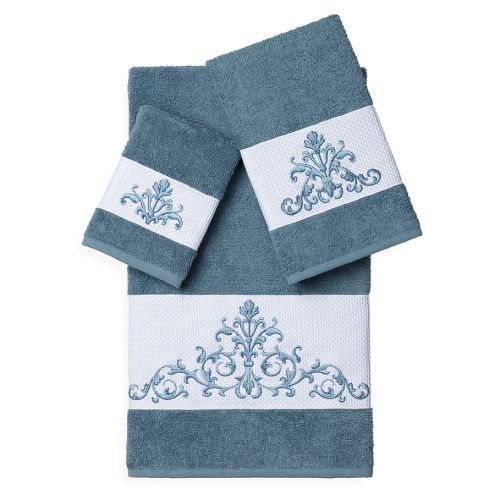  Linum Home Textiles SCARLET Embellished Bath Towels (Set of 3)