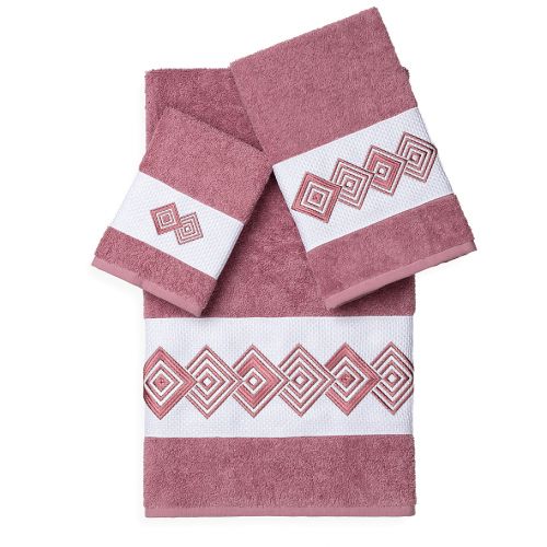  Linum Home Textiles NOAH Embellished Bath Towels (Set of 3)