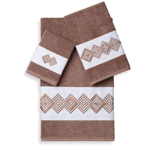  Linum Home Textiles NOAH Embellished Bath Towels (Set of 3)