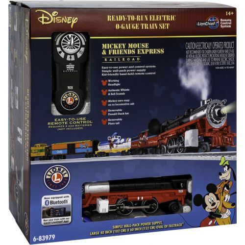  Lionel Disney Mickey & Friends Express LionChief 2 4 2 Set with Bluetooth Capability, Electric O Gauge Model Train Set with Remote