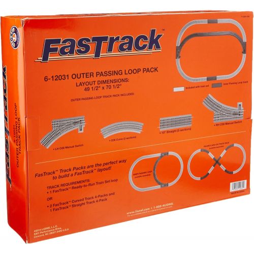  Lionel FasTrack Inner Passing Loop Add-On Track Pack