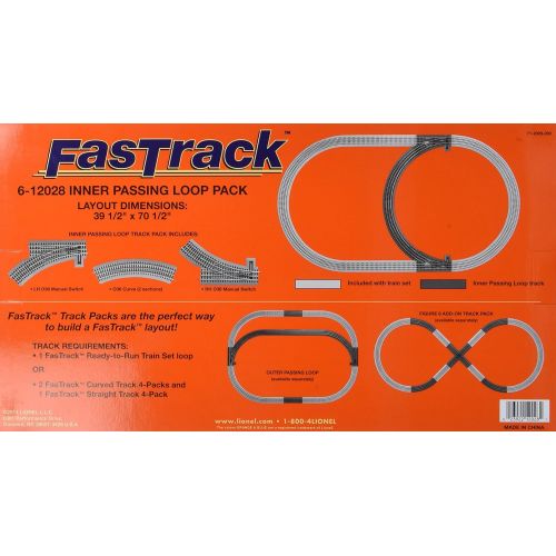  Lionel FasTrack Inner Passing Loop Add-On Track Pack