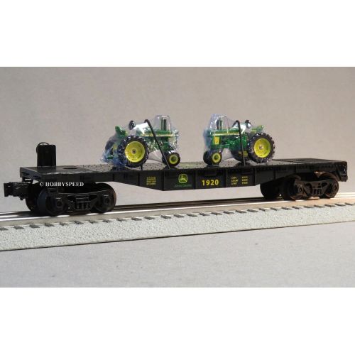  Lionel LIONEL JOHN DEERE FLATCAR 2 FARM TRACTORS 1:64 o gauge train 6-83286