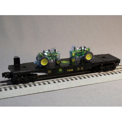  Lionel LIONEL JOHN DEERE FLATCAR 2 FARM TRACTORS 1:64 o gauge train 6-83286