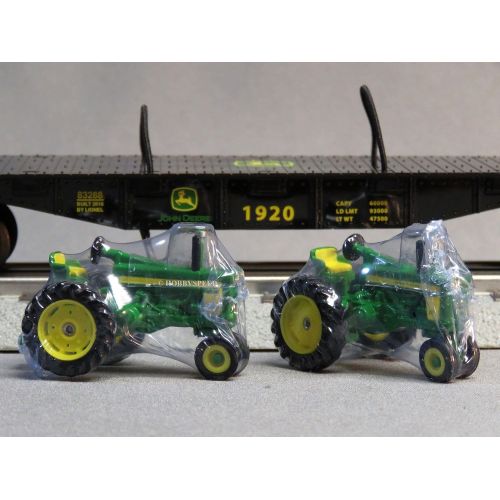  Lionel LIONEL JOHN DEERE FLATCAR 2 FARM TRACTORS 1:64 o gauge train 6-83286