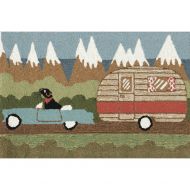 Liora Manne FTP23146906 Front Porch Pet Summer Trip Camping Dog Driving Convertible w/Camper VW Bus Indoor/Outdoor Rug 2 X 3 Green