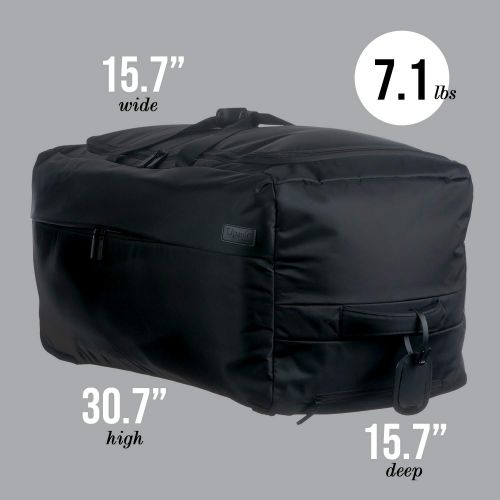  Lipault - 0% Pliable Foldable Wheeled Duffel Bag 78/29 - 30 Luggage for Women - Black