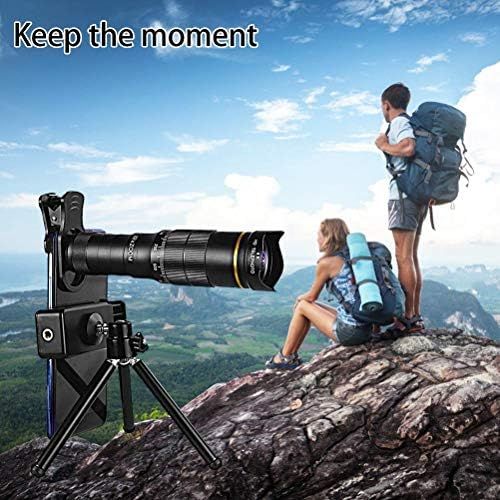  [아마존베스트]-Service-Informationen 4K 10-300 x 40 mm Super Telephoto Zoom Monocular Telescope for Mobile Phone, Telescope for Children and Beginners, Selfie Ring Light with Tripod Stand, Monocular Telescope for Clim