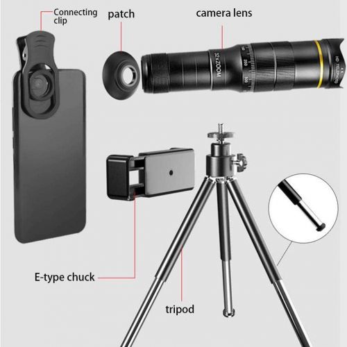  [아마존베스트]-Service-Informationen 4K 10-300 x 40 mm Super Telephoto Zoom Monocular Telescope for Mobile Phone, Telescope for Children and Beginners, Selfie Ring Light with Tripod Stand, Monocular Telescope for Clim