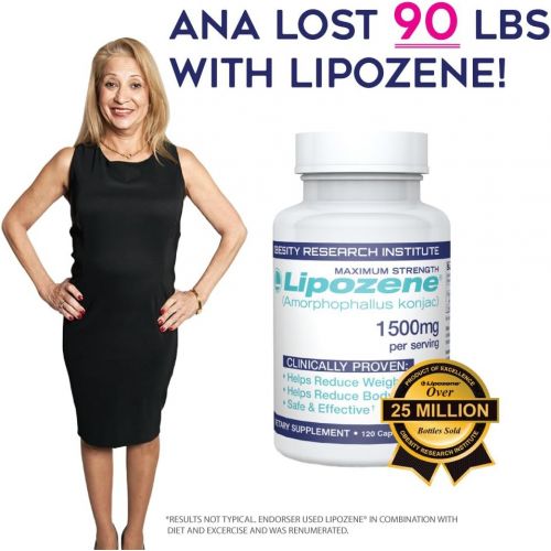  Lipozene MEGA Bottle - 120 Capsules - Largest Size Available - Appetite Suppressant and Control