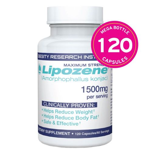  Lipozene MEGA Bottle - 120 Capsules - Largest Size Available - Appetite Suppressant and Control