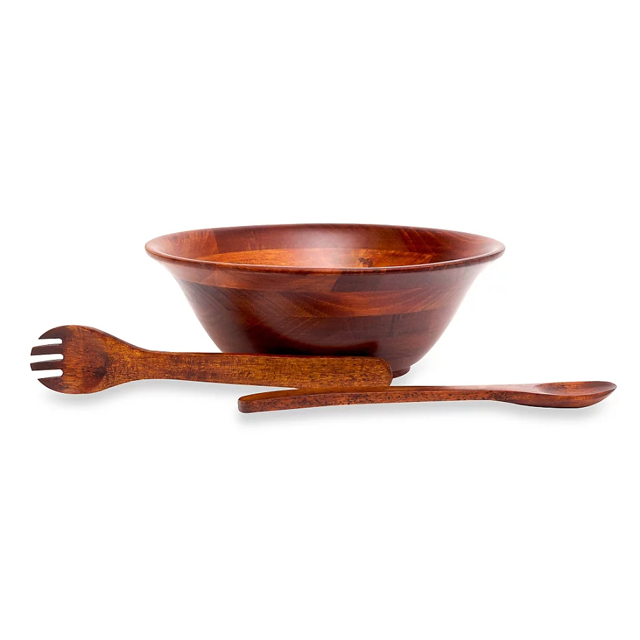  Lipper International 3-Piece Footed Bowl Set in Cherry