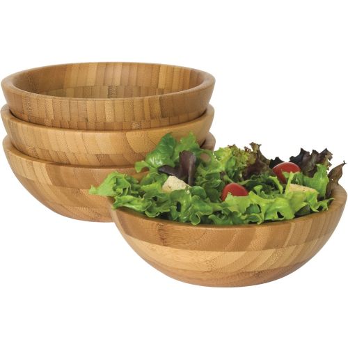  Lipper International Bamboo Small Salad Bowls, 4-Piece Set