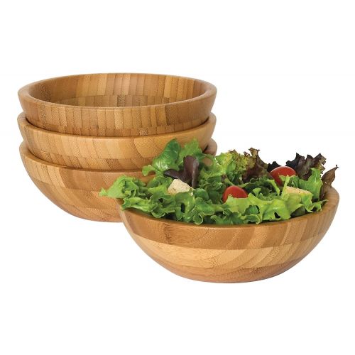  Lipper International Bamboo Small Salad Bowls, 4-Piece Set