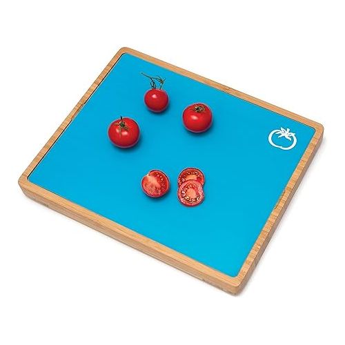  Lipper International 8889 Bamboo Wood Cutting Board with 6 Removable Color-Coded Cutting Mats, 16