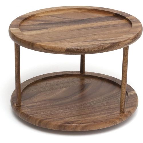  Lipper International Acacia Wood 2-Tier 10 Kitchen Turntable