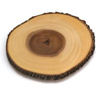 Lipper International Acacia Tree Bark Footed Server for Cheese, Crackers, and Hors Doeuvres, Large