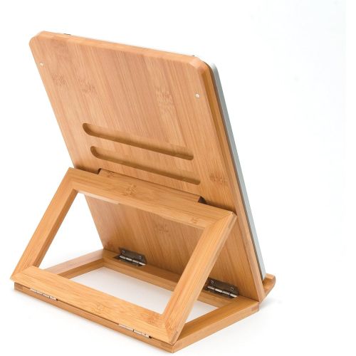  Lipper International 1886 Bamboo Wood Folding Stand for iPad, Samsung, Nexus, Nintendo Switch, and Other Tablets