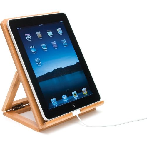  Lipper International 1886 Bamboo Wood Folding Stand for iPad, Samsung, Nexus, Nintendo Switch, and Other Tablets