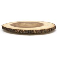 [아마존베스트]Lipper International Acacia Wood Large Slab Lazy Susan with Bark Rim