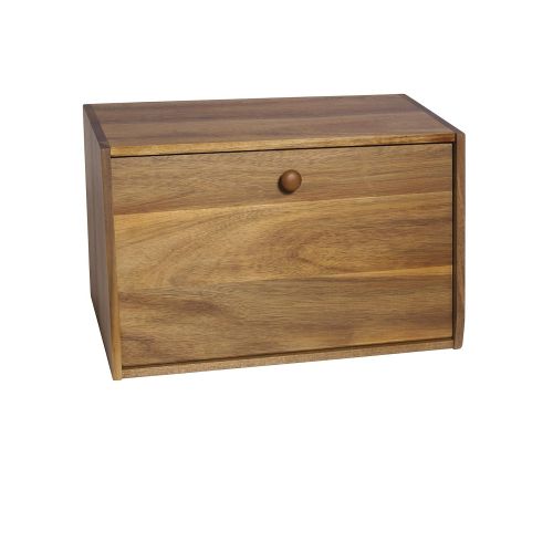  Lipper International Acacia w Solid Door Bread Box Multi Color