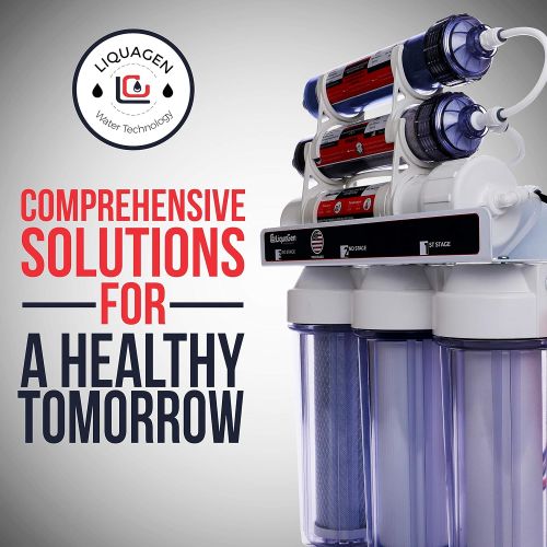  LiquaGen Water Technology LiquaGen Portable - 6 Stage Dual Use (Drinking & 0 PPM Aquarium Reef/Deionization) Reverse Osmosis Water System (RO/DI) w/pH Alkaline Mineral Restoration Filter