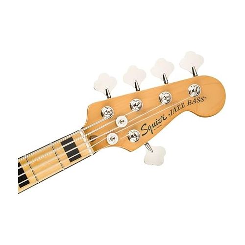  Fender Jazz Bass V Squier Classic Vibe '70s, Maple Fingerboard, Black Bundle with 12x Fender Guitar Picks & Liquid Audio Instrument Polishing Cloth