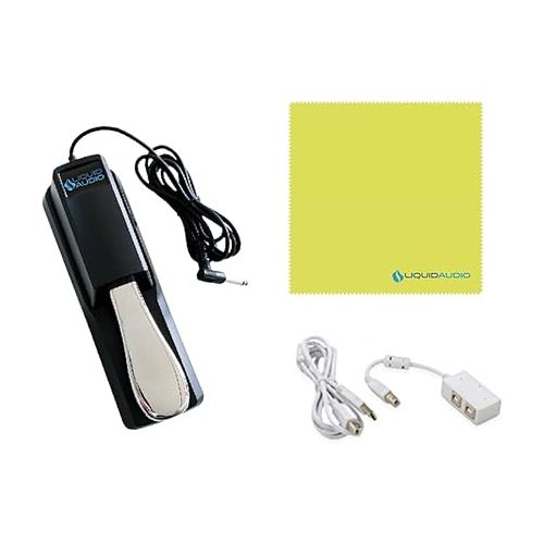  Arturia KeyLab 61 MKII 61-key Keyboard Controller Bundle w/Deluxe Sustain Pedal, USB Cable & Liquid Audio Polishing Cloth White (4 Items)