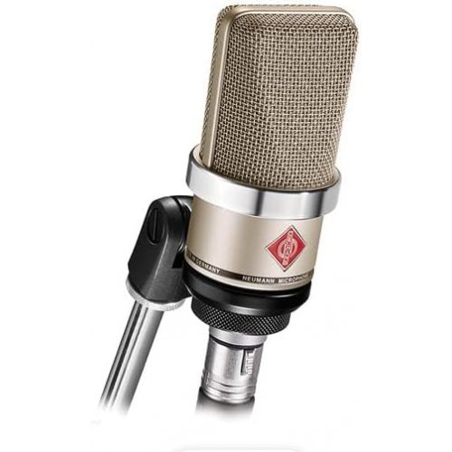  Neumann TLM 102 Condenser Microphone Cardioid Studio Set, Nickel - 10ft Pig Hog XLR Mic Cable, Polishing Cloth - Home Studio Equipment for Singing, Streaming, Music Production Recording