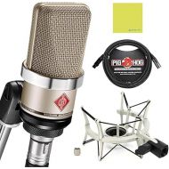 Liquid Audio Neumann TLM-102 Studio Set Cardioid Condenser Microphone Nickel Bundle w/Pig Hog Mic Cable Polishing Cloth