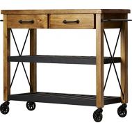 Liquid Pack Solutions Vintage and Stylish Kitchen Cart Made of Sturdy Wood Construction With 2 Lower Shelves and 2 Drawers For You To Be Comfortable at Your Kitchen