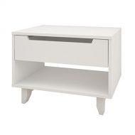Liquid Pack Solutions Modern and Stylish 1 Drawer Nightstand With Lower Shelf For More Storage in Pure White Color Made of Manufactured Wood with Laminate Just Add It Now