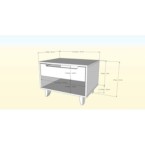  Liquid Pack Solutions Modern and Stylish 1 Drawer Nightstand With Lower Shelf For More Storage in Pure White Color Made of Manufactured Wood with Laminate Just Add It Now