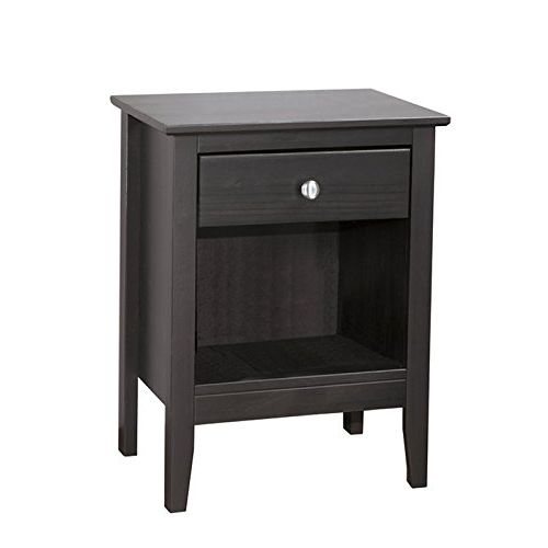  Liquid Pack Solutions Charm and Worm Feeling In Your Bedroom With This 1 Drawer Nightstand with Lower Shelf For Storage Made of Solid Pine Wood in Espresso Finish