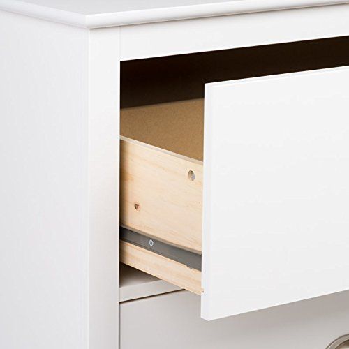  Liquid Pack Solutions Traditional Two Drawers and One Open Shelf Nightstand for Additional Storage with White Laminate