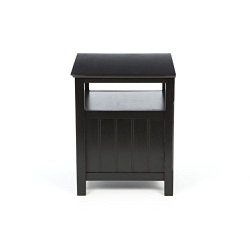  Liquid Pack Solutions Traditional Nightstand With 2 Drawers & Open Shelf Area For Storage Charming Design But Also Functional Made of Solid Wood in Black Finish