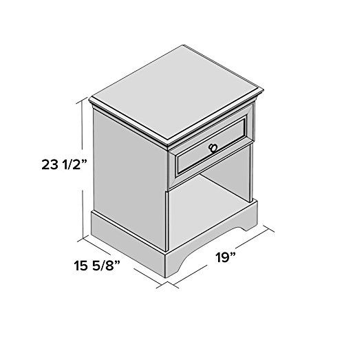  Liquid Pack Solutions Modern Nightstand with Drawer & Bottom Shelf in Gray Underytone and Brown Made of Woodgrain Wood Material