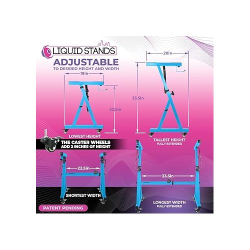  Liquid Stands Keyboard Stand w/ Wheels - Z Style Adjustable & Portable Professional Heavy Duty Digital Piano Stand - Fits 54-88 Key Electric Pianos - Sturdy Rolling Musical Keyboard Stand (Light Blue)