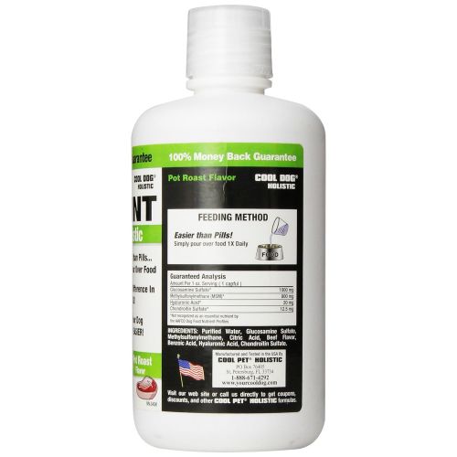  Liquid-Vet by COOL PET Holistics Liquid-Vet Joint Formula - Fast Acting Glucosamine for Joint Aid in Canines - Economy Size - 32 Fluid Ounces