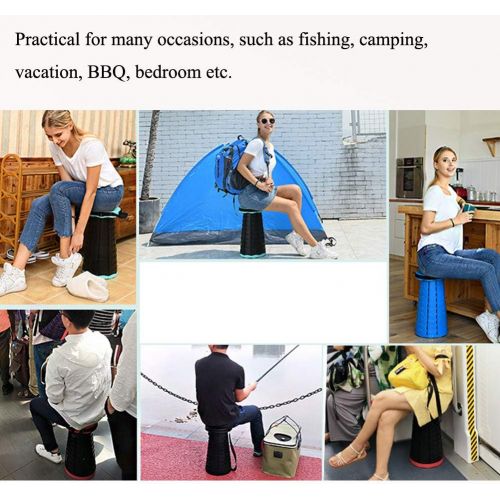  LisLtant Portable Collapsible Stool Folding Retractable Stool Adjustable Telescoping Stool for Camping, Shopping, Hiking, Fishing, Picnic and More(Upgraded)