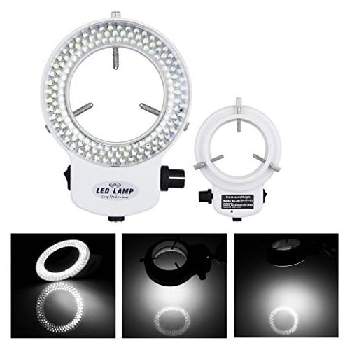  [아마존베스트]Liseng 144LEDs Ring Light for Microscope Microscope Lamp Light 6000K 0-100% Adjustable White